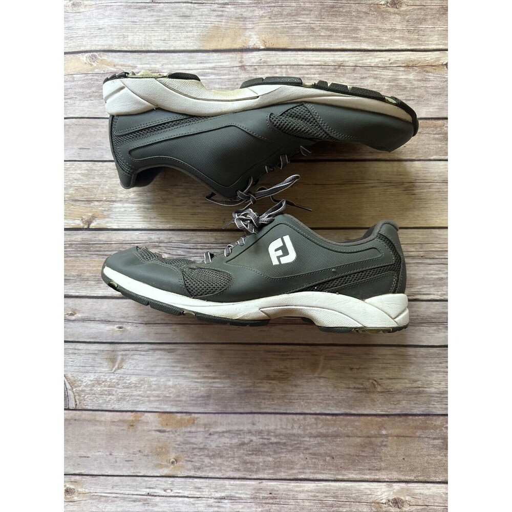 FootJoy 10.5 Medium Athletics Men's Spikeless Golf Shoes 56814-Grey/White
